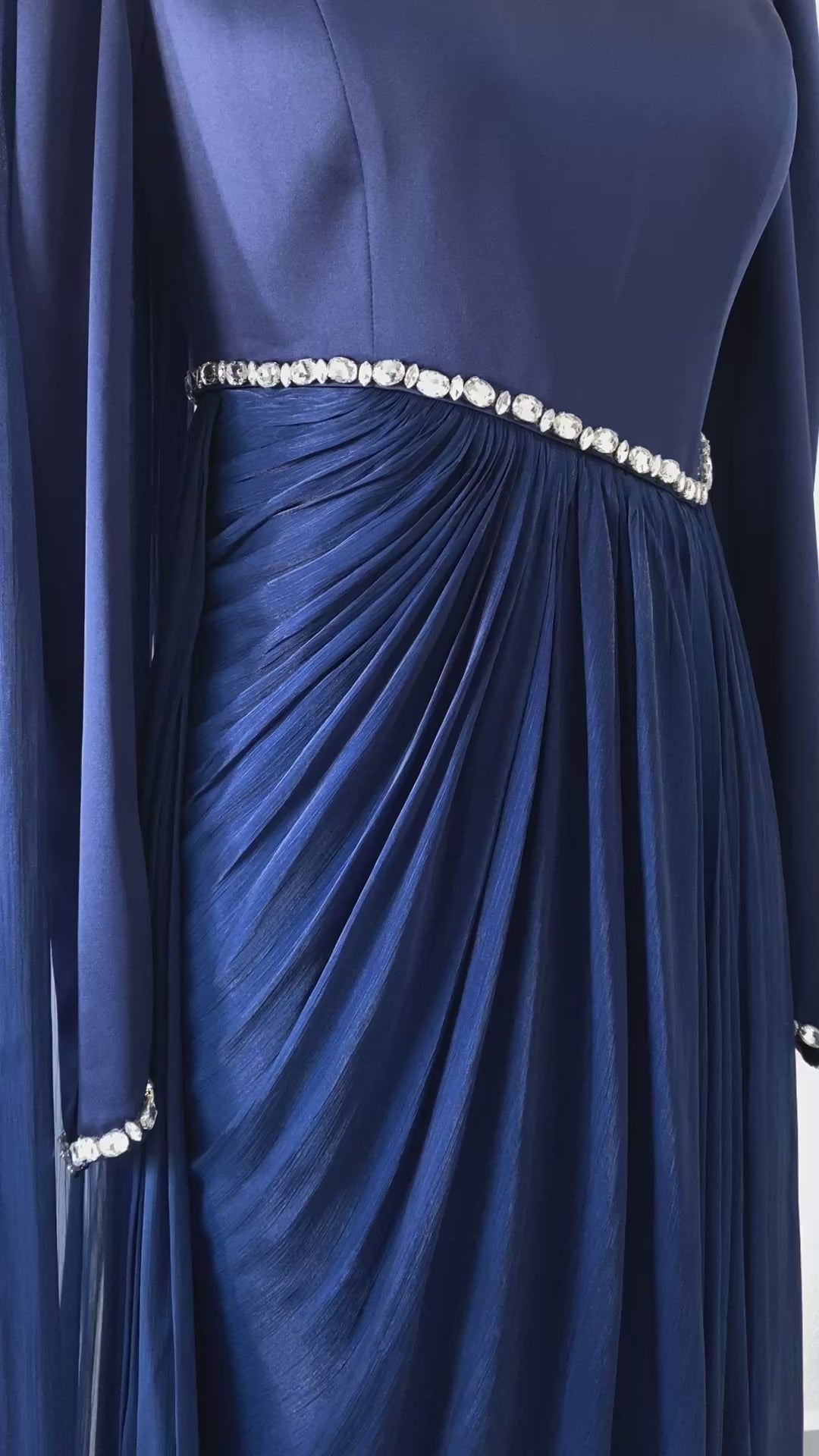 فستان سهرة ملكي - كحلي فاخر