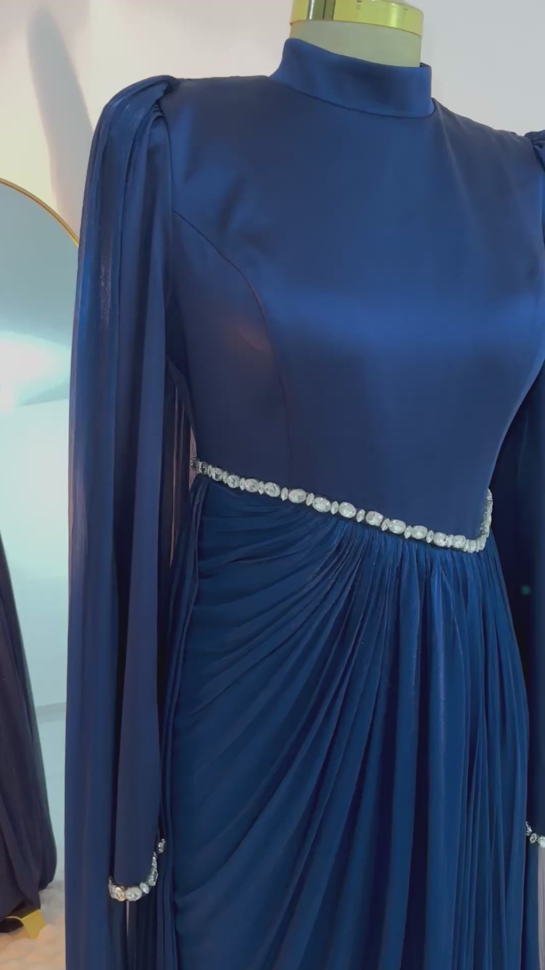 فستان سهرة ملكي - كحلي فاخر